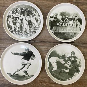 Potterybarn snack plates football scenes vintage 90's set